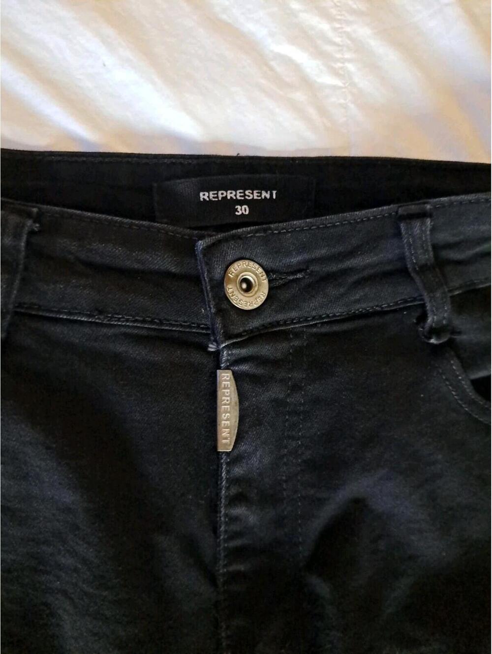 Represent Knee Destroyer Denim Jeans 30 ×  29 Soft Stretch 5-Pocket Black EUC